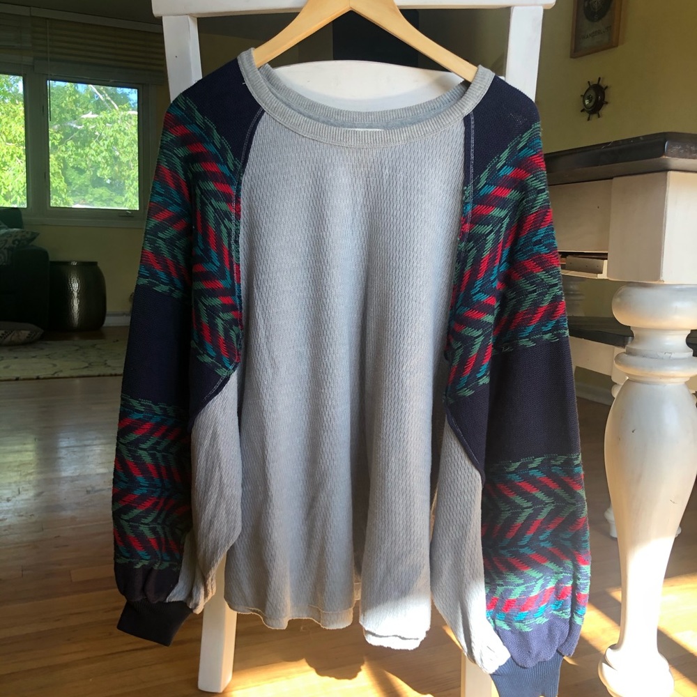 FREE PEOPLE Southwestern Sea Combo Thermal Top - Picture 2 of 6